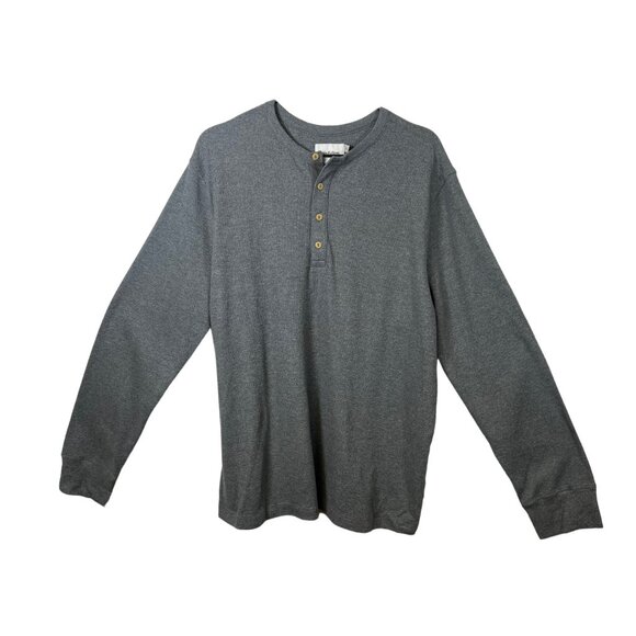 Men's Grey Waffle Long Sleeve Shirt - XL - Picture 1 of 4